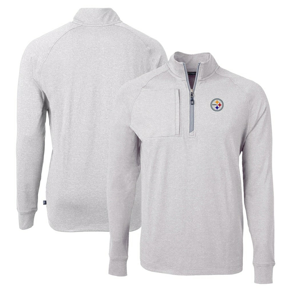 Cutter & Buck Adapt Eco Knit Quarter-Zip Pullover Top - Pittsburgh Steelers