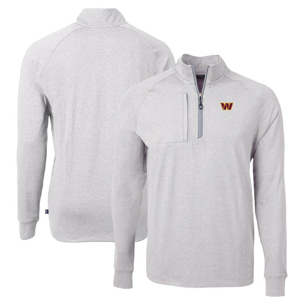 Cutter & Buck Adapt Eco Knit Quarter-Zip Pullover Top - Washington Commanders