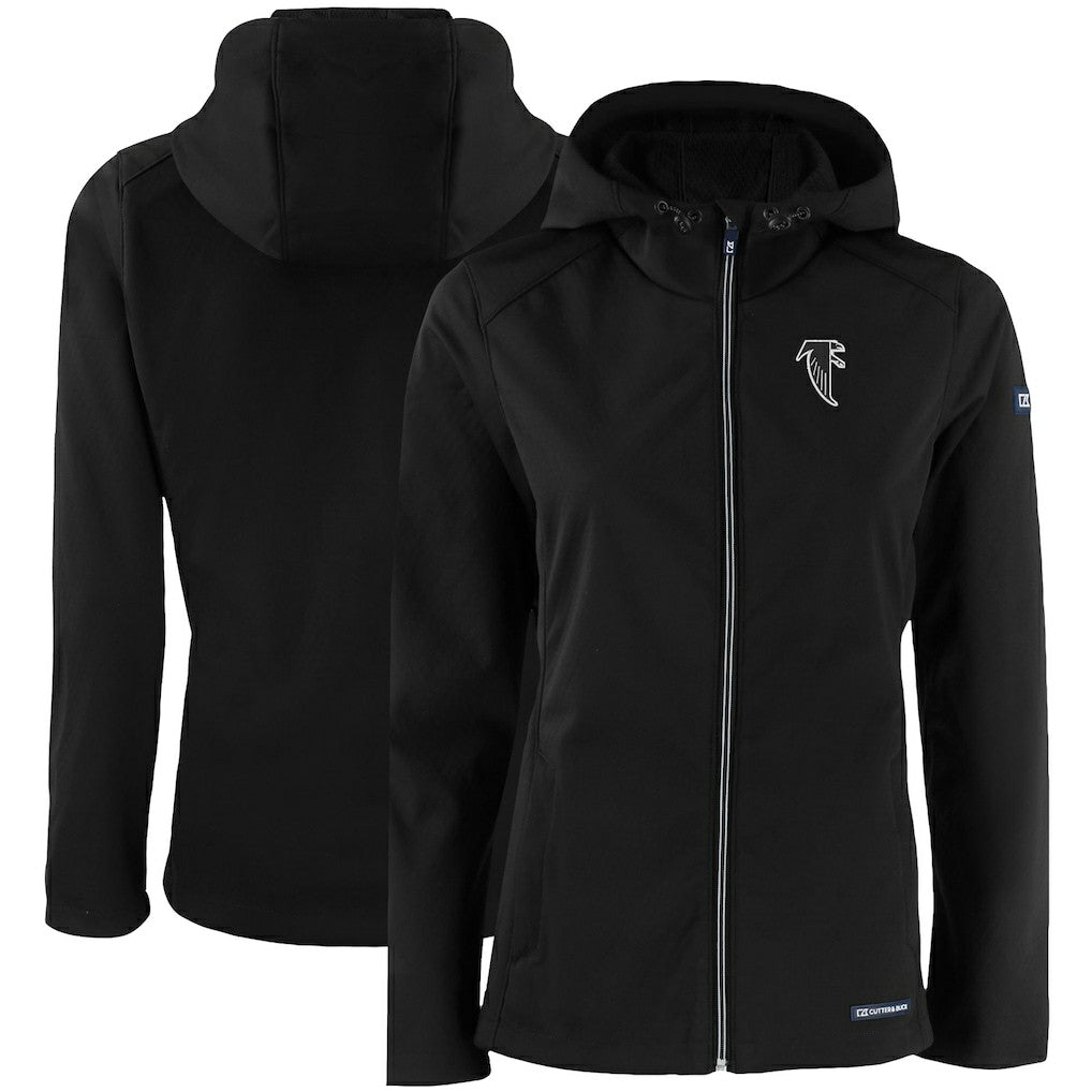 Cutter & Buck Women's Evoke Eco Softshell Recycled Full-Zip Hooded Jacket - Atlanta Falcons
