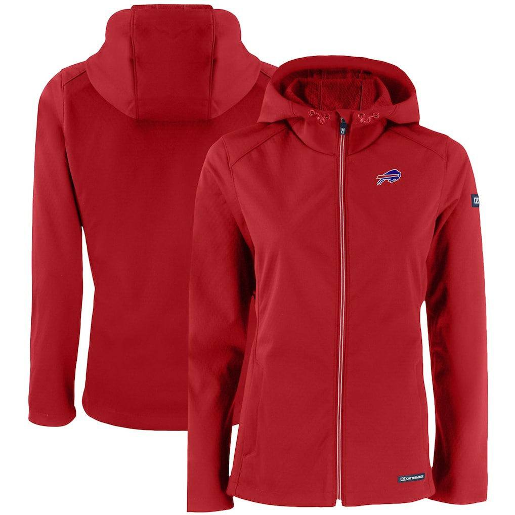 Cutter & Buck Women's Evoke Eco Softshell Recycled Full-Zip Hooded Jacket - Buffalo Bills