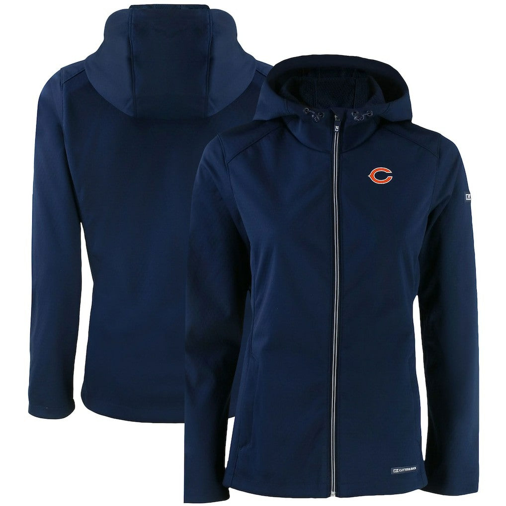 Cutter & Buck Women's Evoke Eco Softshell Recycled Full-Zip Hooded Jacket - Chicago Bears