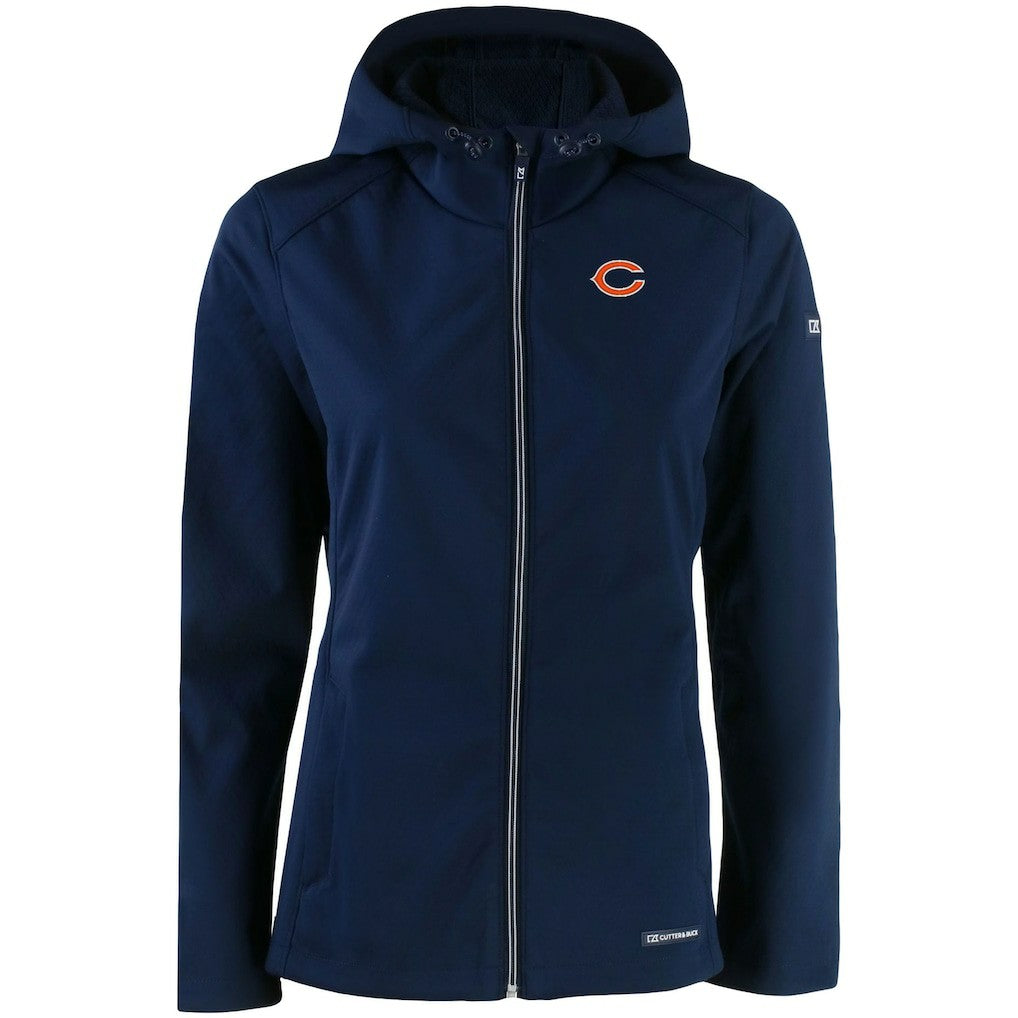Cutter & Buck Women's Evoke Eco Softshell Recycled Full-Zip Hooded Jacket - Chicago Bears