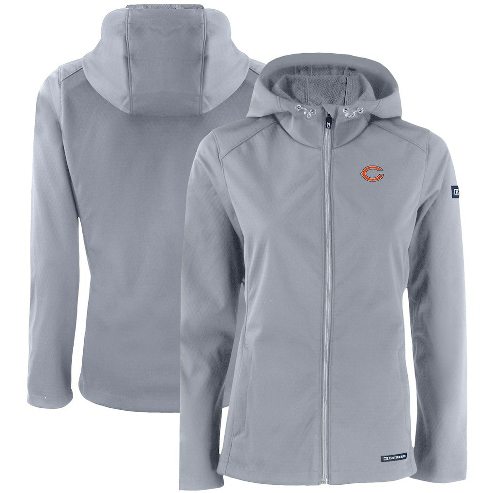 Cutter & Buck Women's Evoke Eco Softshell Recycled Full-Zip Hooded Jacket - Chicago Bears
