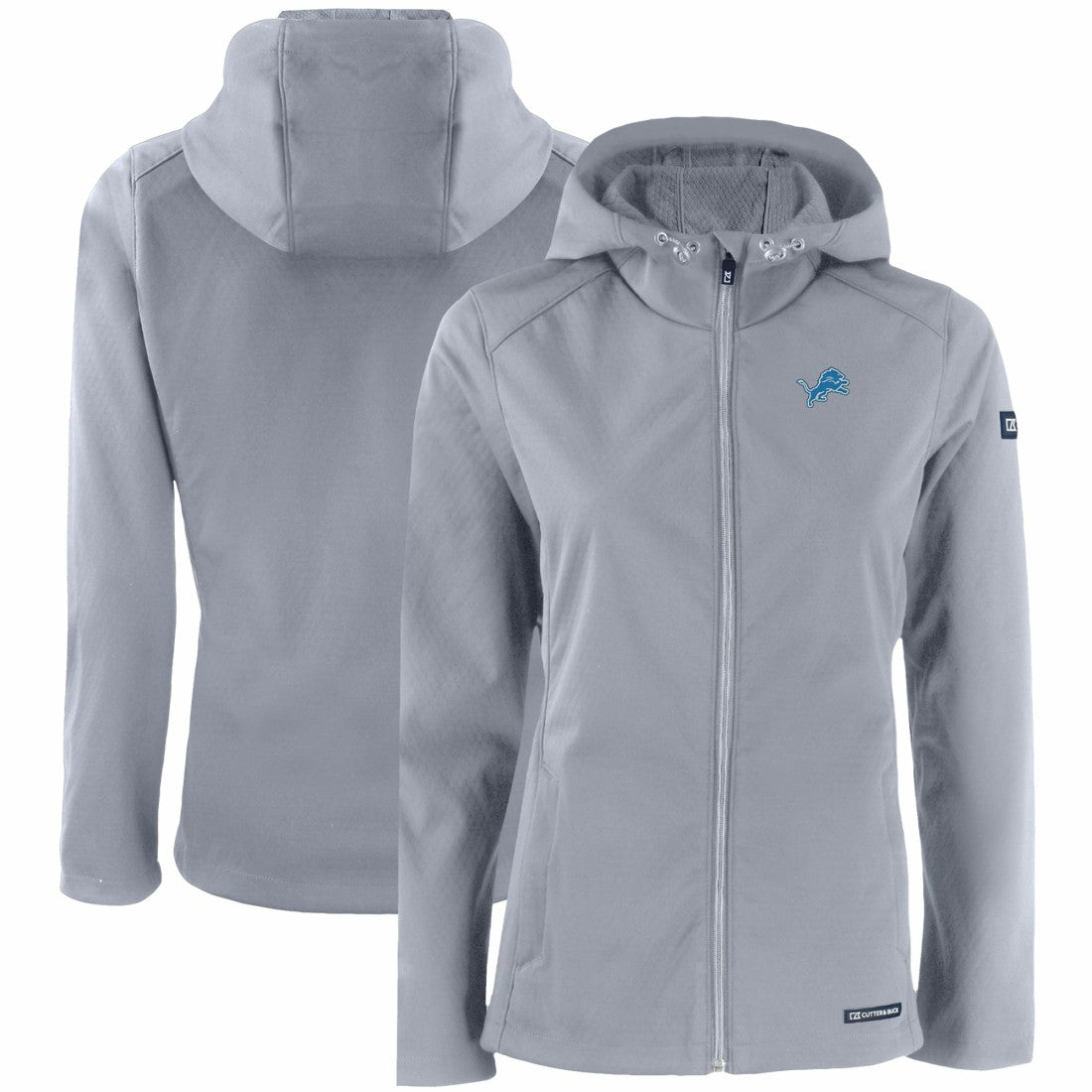 Cutter & Buck Women's Evoke Eco Softshell Recycled Full-Zip Hooded Jacket - Detroit Lions