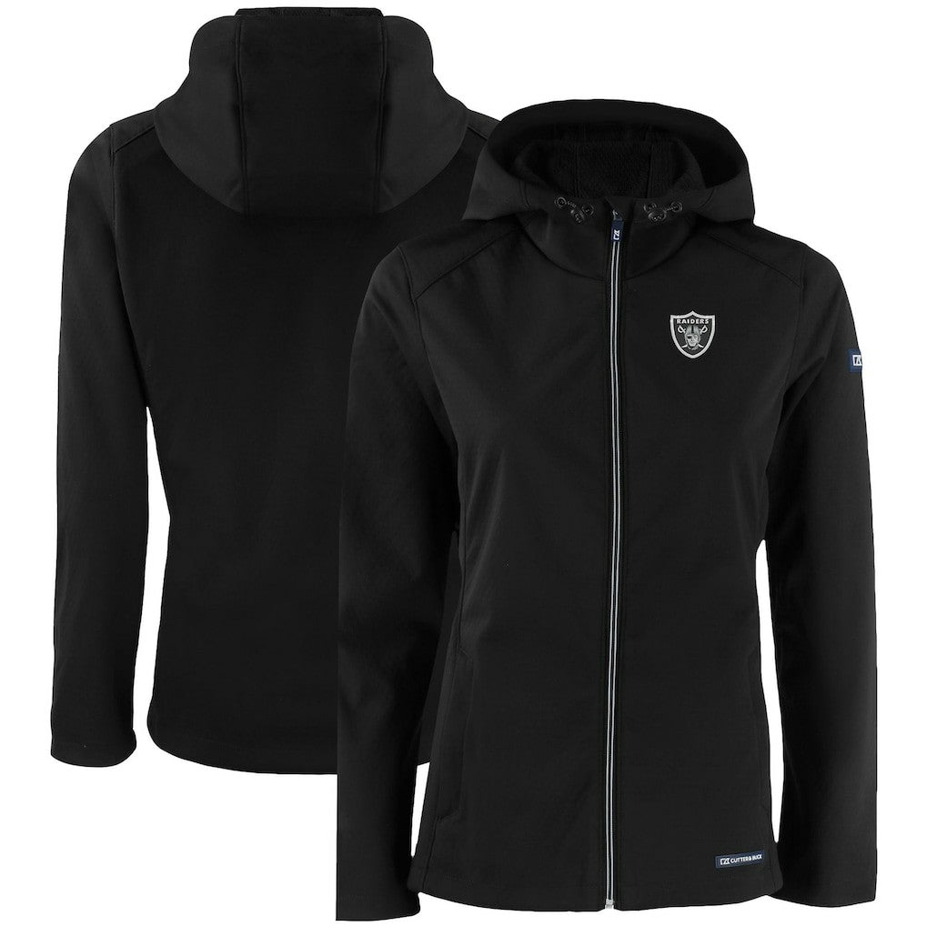 Cutter & Buck Women's Evoke Eco Softshell Recycled Full-Zip Hooded Jacket - Las Vegas Raiders