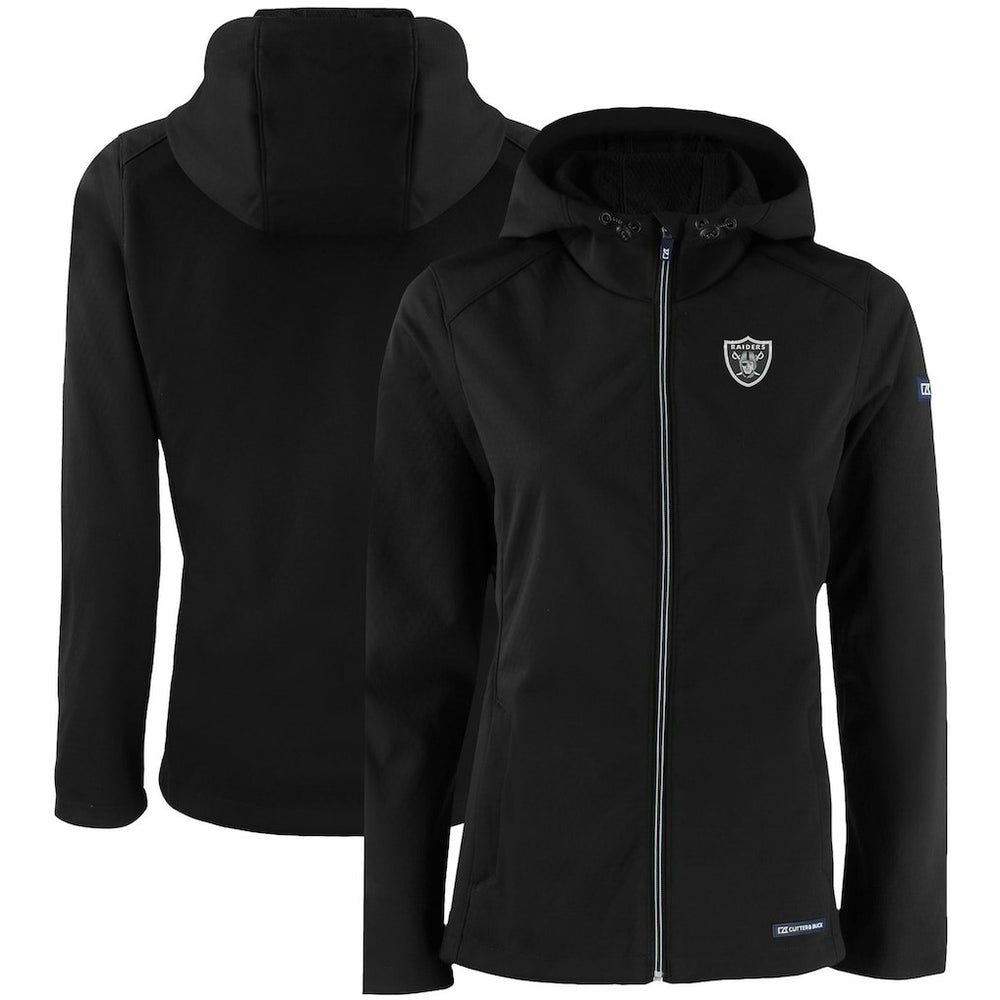 Cutter & Buck Women's Evoke Eco Softshell Recycled Full-Zip Hooded Jacket - Las Vegas Raiders