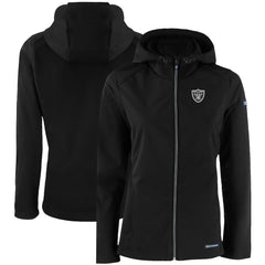 Cutter & Buck Women's Evoke Eco Softshell Recycled Full-Zip Hooded Jacket - Las Vegas Raiders