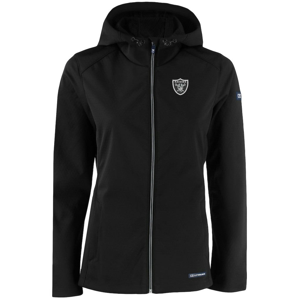 Cutter & Buck Women's Evoke Eco Softshell Recycled Full-Zip Hooded Jacket - Las Vegas Raiders