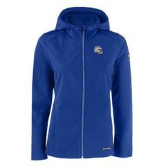Cutter & Buck Women's Evoke Eco Softshell Recycled Full-Zip Hooded Jacket - Los Angeles Chargers
