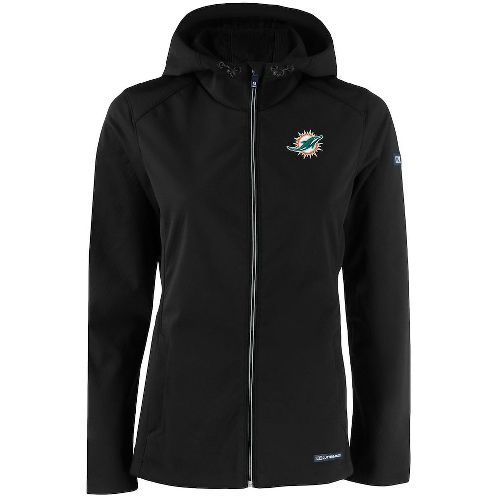 Cutter & Buck Women's Evoke Eco Softshell Recycled Full-Zip Hooded Jacket - Miami Dolphins