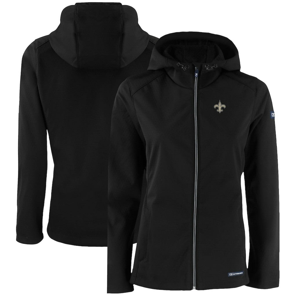 Cutter & Buck Women's Evoke Eco Softshell Recycled Full-Zip Hooded Jacket - New Orleans Saints