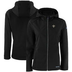 Cutter & Buck Women's Evoke Eco Softshell Recycled Full-Zip Hooded Jacket - New Orleans Saints
