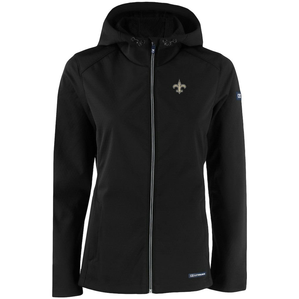 Cutter & Buck Women's Evoke Eco Softshell Recycled Full-Zip Hooded Jacket - New Orleans Saints