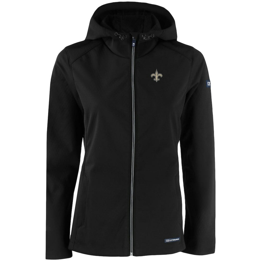 Cutter & Buck Women's Evoke Eco Softshell Recycled Full-Zip Hooded Jacket - New Orleans Saints