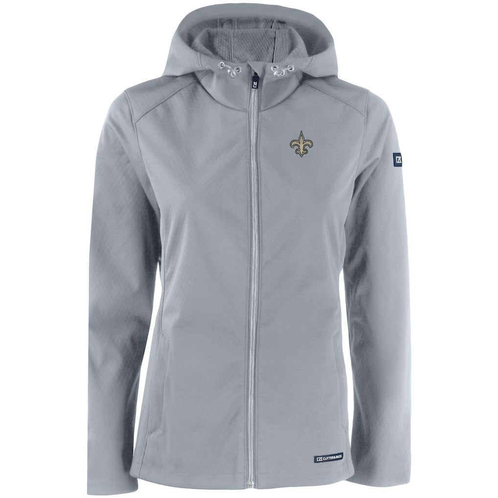 Cutter & Buck Women's Evoke Eco Softshell Recycled Full-Zip Hooded Jacket - New Orleans Saints
