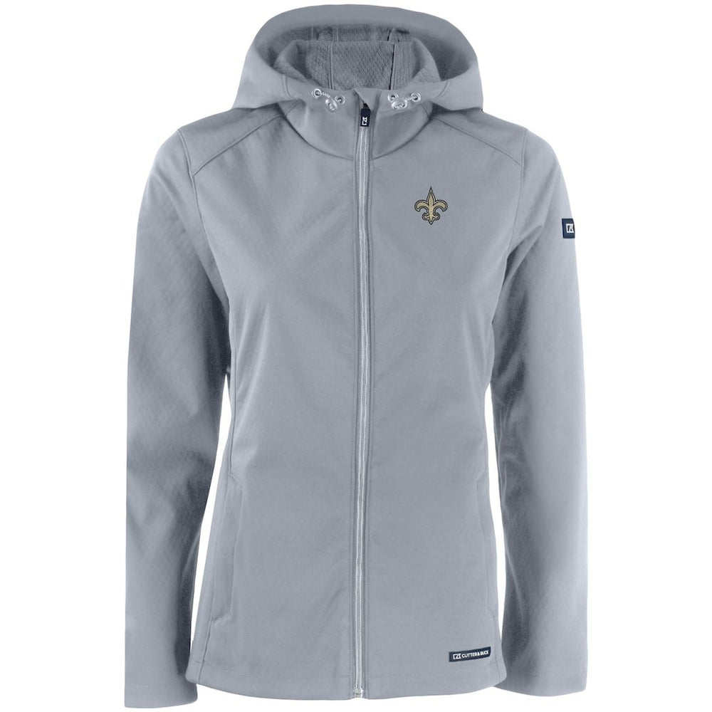 Cutter & Buck Women's Evoke Eco Softshell Recycled Full-Zip Hooded Jacket - New Orleans Saints