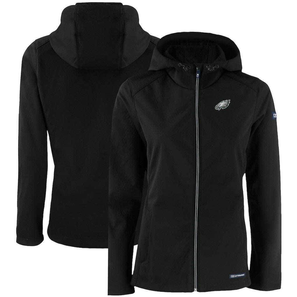 Cutter & Buck Women's Evoke Eco Softshell Recycled Full-Zip Hooded Jacket - Philadelphia Eagles