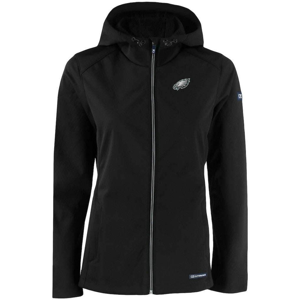 Cutter & Buck Women's Evoke Eco Softshell Recycled Full-Zip Hooded Jacket - Philadelphia Eagles