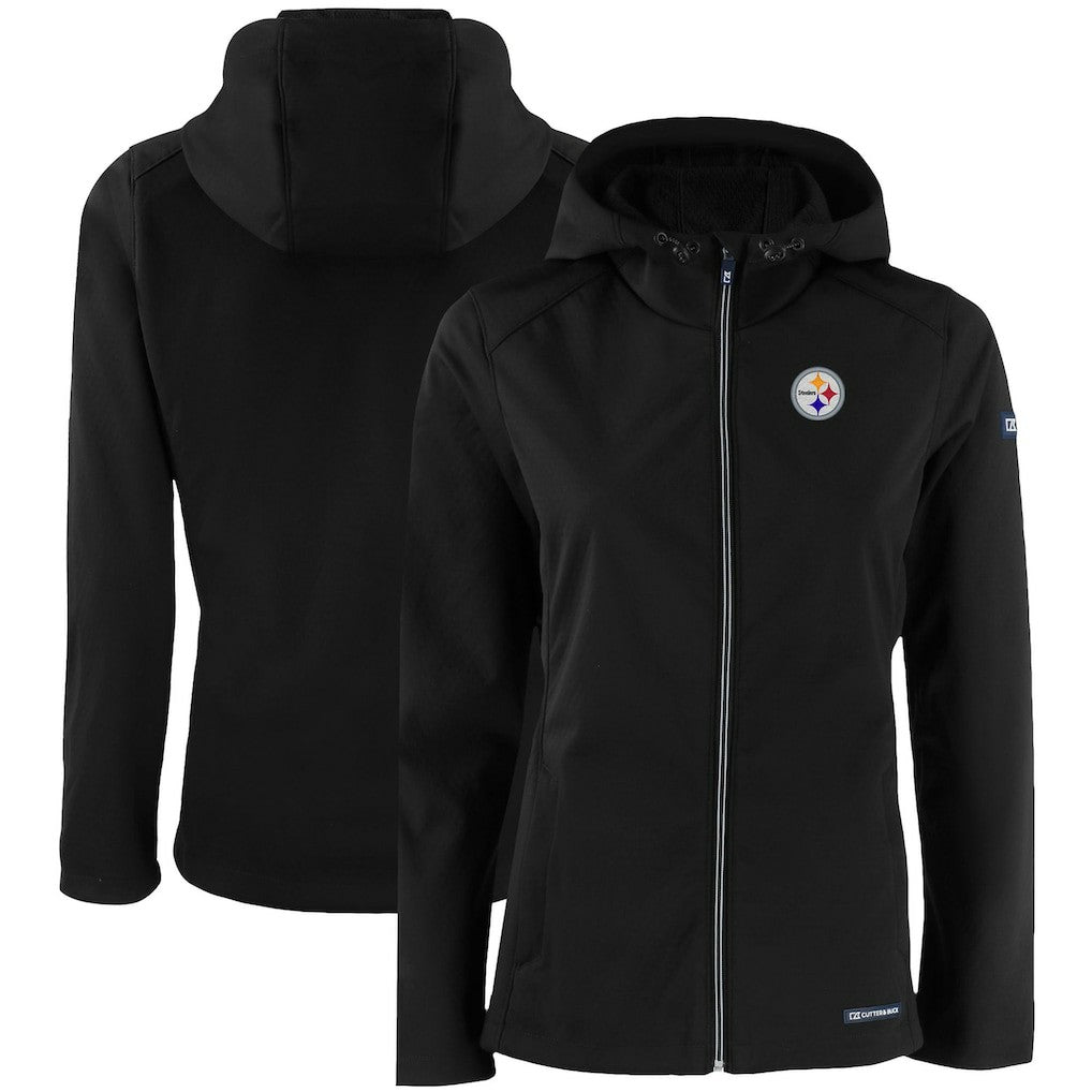 Cutter & Buck Women's Evoke Eco Softshell Recycled Full-Zip Hooded Jacket - Pittsburgh Steelers