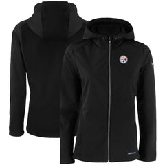 Cutter & Buck Women's Evoke Eco Softshell Recycled Full-Zip Hooded Jacket - Pittsburgh Steelers