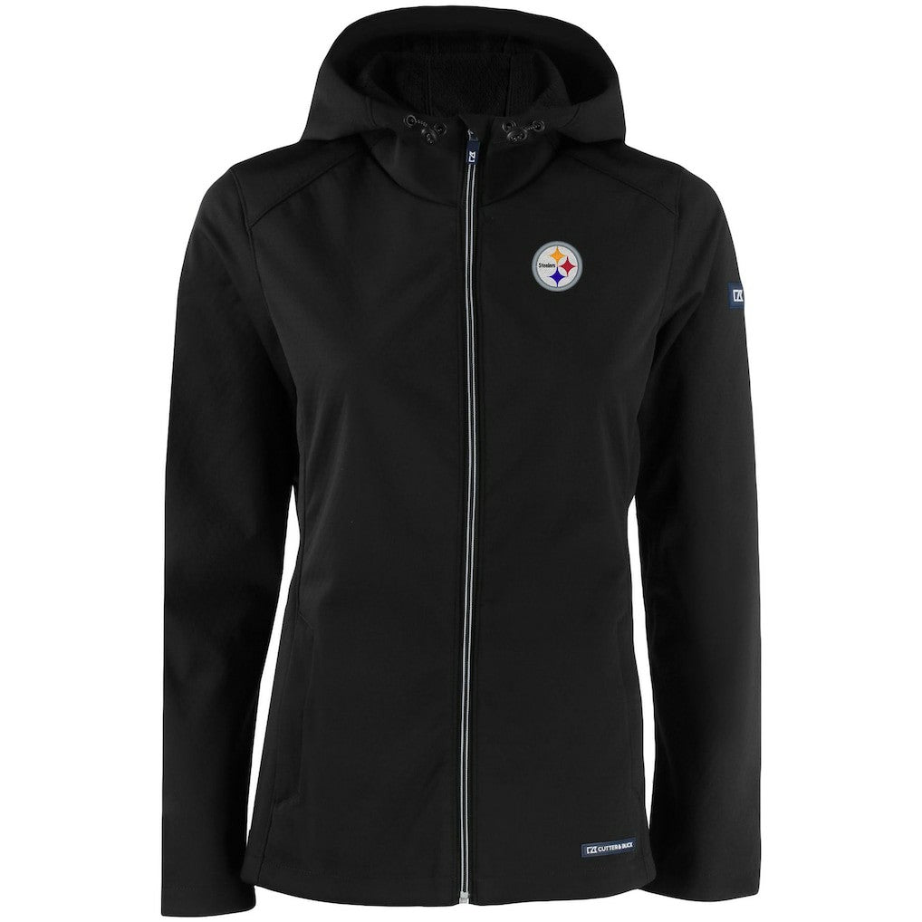 Cutter & Buck Women's Evoke Eco Softshell Recycled Full-Zip Hooded Jacket - Pittsburgh Steelers