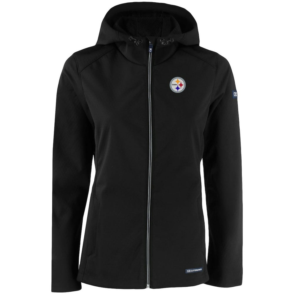 Cutter & Buck Women's Evoke Eco Softshell Recycled Full-Zip Hooded Jacket - Pittsburgh Steelers