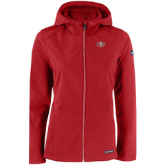 Cutter & Buck Women's Evoke Eco Softshell Recycled Full-Zip Hooded Jacket - San Francisco 49ers