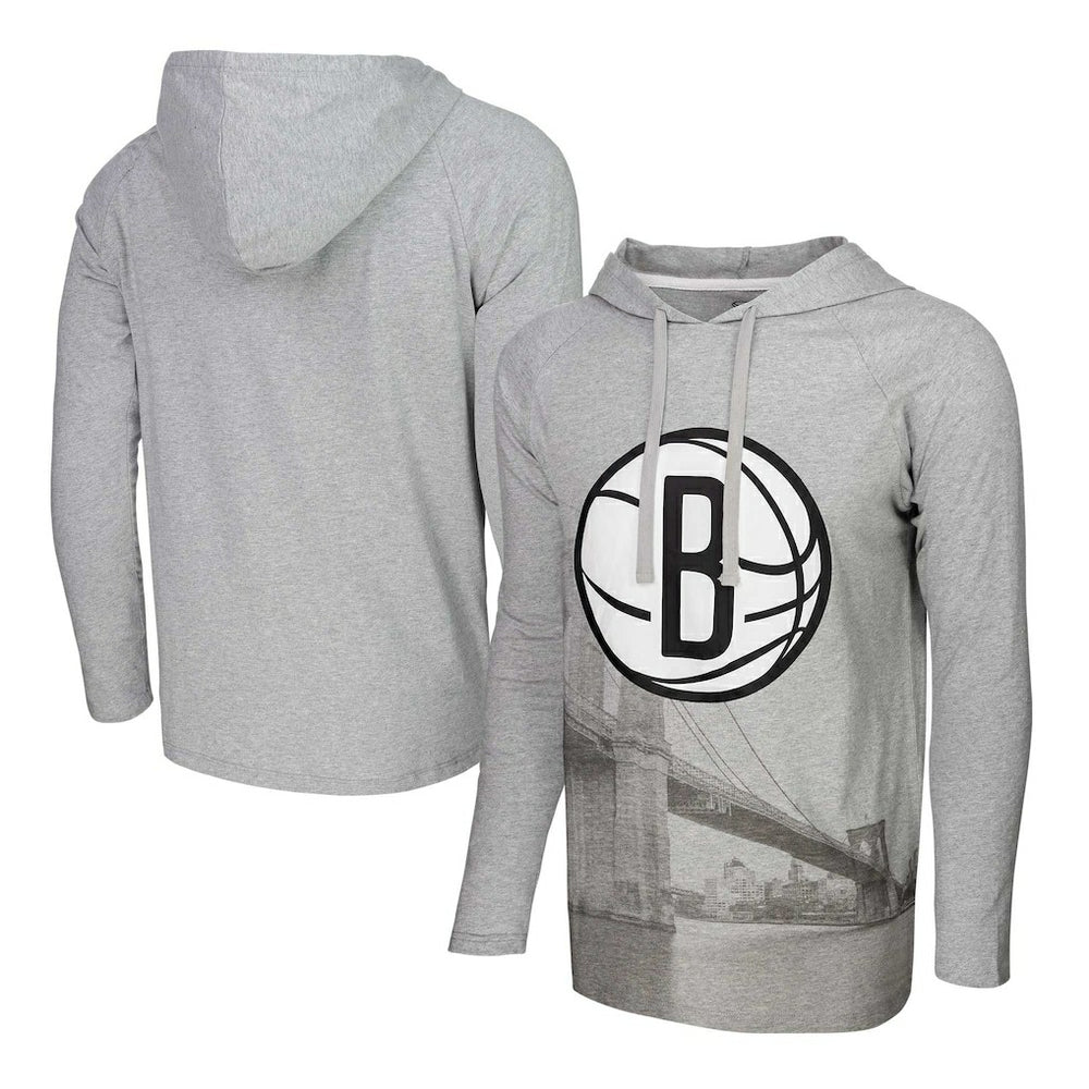 NBA Brooklyn Nets Stadium Essentials Atrium Raglan Long Sleeve Hoodie T-Shirt