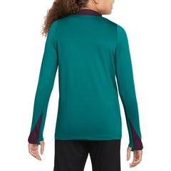 Paris Saint-Germain Youth 2024/25 Strike Drill Quarter-Zip Long Sleeve Performance Training Top - Nike Teal