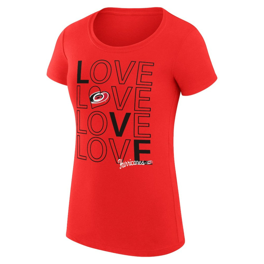 NHL Red Carolina Hurricanes G-III 4Her by Carl Banks Women's Super-Slim Fit Lightweight Hockey Love T-Shirt