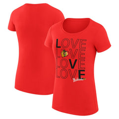 NHL Red Chicago Blackhawks G-III 4Her by Carl Banks Women's Super-Slim Fit Lightweight Hockey Love T-Shirt