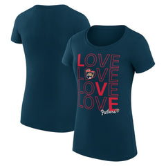NHL Navy Florida Panthers G-III 4Her by Carl Banks Women's Super-Slim Fit Lightweight Hockey Love T-Shirt