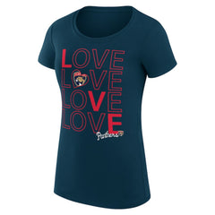 NHL Navy Florida Panthers G-III 4Her by Carl Banks Women's Super-Slim Fit Lightweight Hockey Love T-Shirt