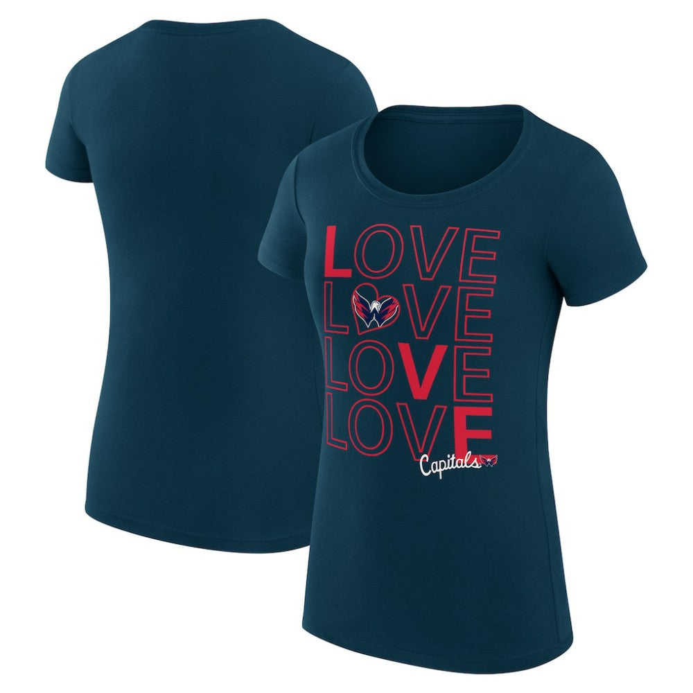NHL Navy Washington Capitals G-III 4Her by Carl Banks Women's Super-Slim Fit Lightweight Hockey Love T-Shirt