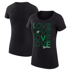 NHL Black Dallas Stars G-III 4Her by Carl Banks Women's Super-Slim Fit Lightweight Hockey Love T-Shirt