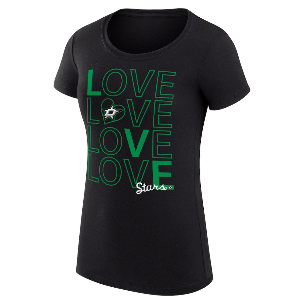 NHL Black Dallas Stars G-III 4Her by Carl Banks Women's Super-Slim Fit Lightweight Hockey Love T-Shirt