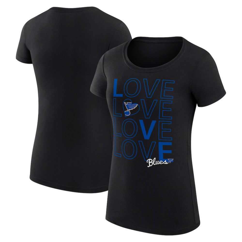 NHL Black St. Louis Blues G-III 4Her by Carl Banks Women's Super-Slim Fit Lightweight Hockey Love T-Shirt
