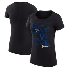NHL Black St. Louis Blues G-III 4Her by Carl Banks Women's Super-Slim Fit Lightweight Hockey Love T-Shirt