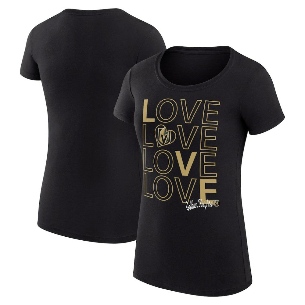 NHL Black Vegas Golden Knights G-III 4Her by Carl Banks Women's Super-Slim Fit Lightweight Hockey Love T-Shirt
