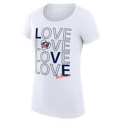 NHL White Columbus Blue Jackets G-III 4Her by Carl Banks Women's Super-Slim Fit Lightweight Hockey Love T-Shirt