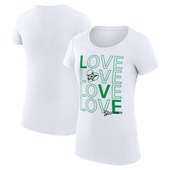 NHL White Dallas Stars G-III 4Her by Carl Banks Women's Super-Slim Fit Lightweight Hockey Love T-Shirt