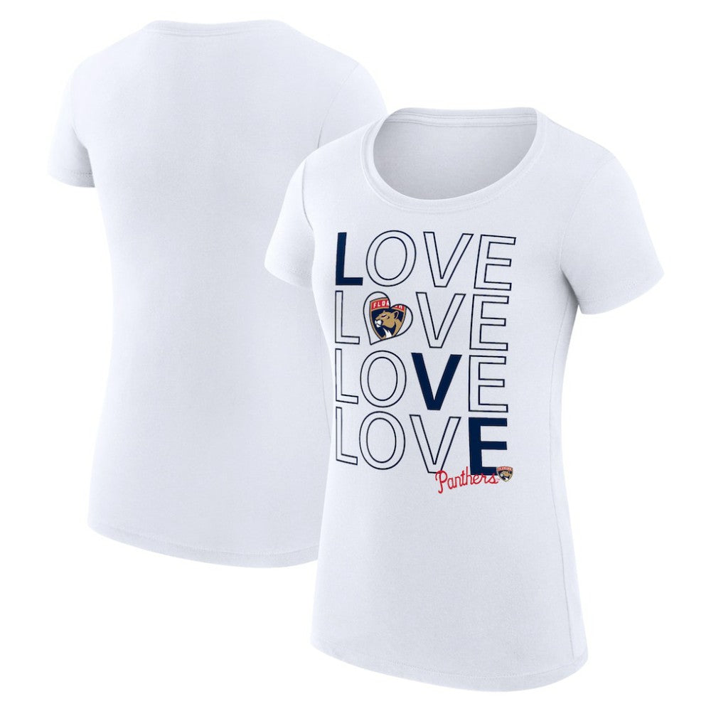 NHL White Florida Panthers G-III 4Her by Carl Banks Women's Super-Slim Fit Lightweight Hockey Love T-Shirt