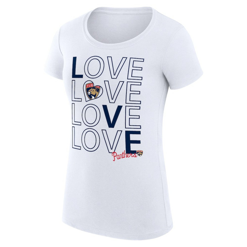 NHL White Florida Panthers G-III 4Her by Carl Banks Women's Super-Slim Fit Lightweight Hockey Love T-Shirt