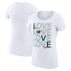 NHL White Minnesota Wild G-III 4Her by Carl Banks Women's Super-Slim Fit Lightweight Hockey Love T-Shirt