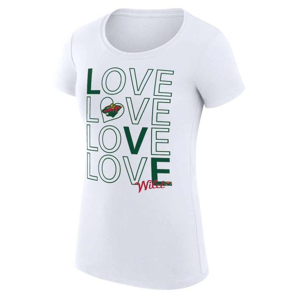 NHL White Minnesota Wild G-III 4Her by Carl Banks Women's Super-Slim Fit Lightweight Hockey Love T-Shirt
