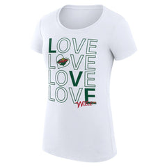 NHL White Minnesota Wild G-III 4Her by Carl Banks Women's Super-Slim Fit Lightweight Hockey Love T-Shirt