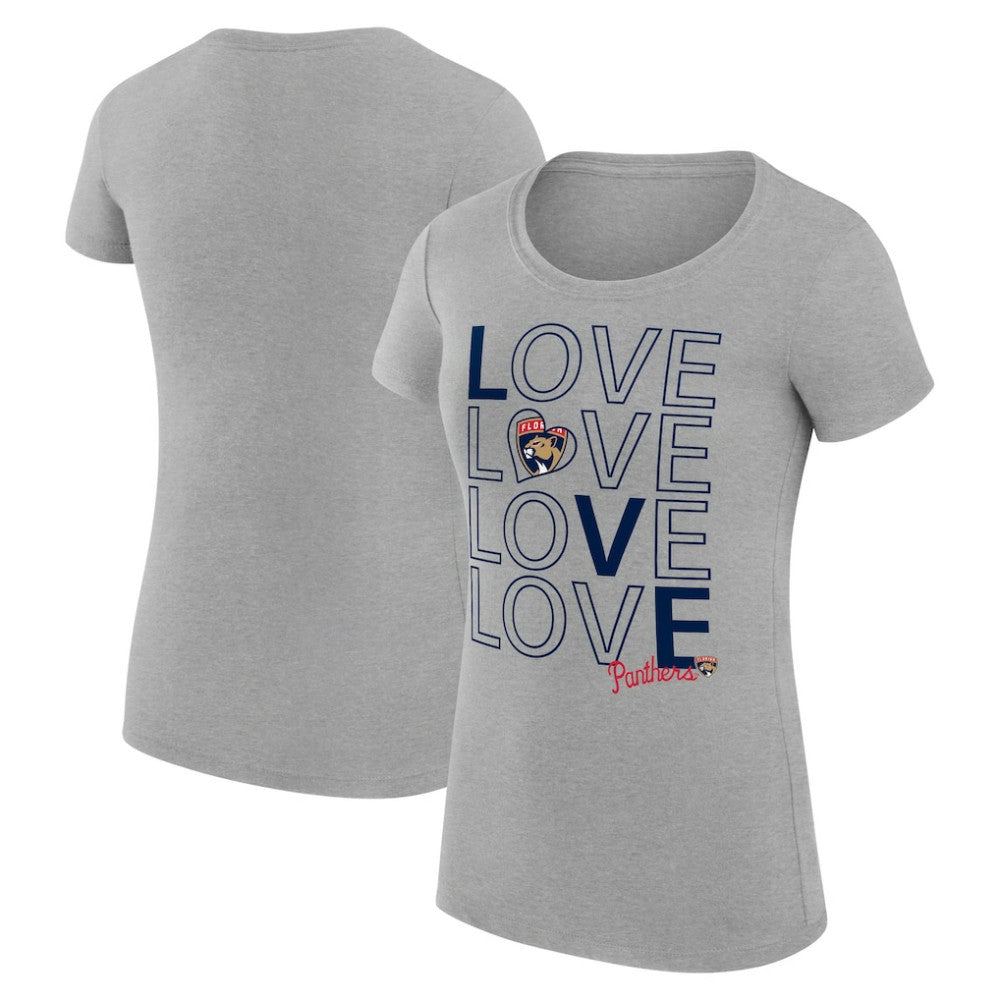 NHL Heather Gray Florida Panthers G-III 4Her by Carl Banks Women's Super-Slim Fit Lightweight Hockey Love T-Shirt