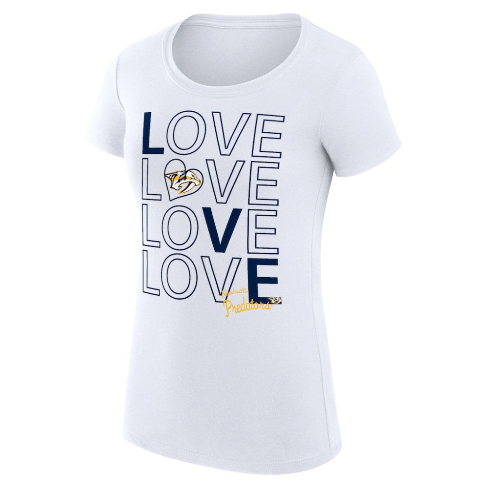 NHL White Nashville Predators G-III 4Her by Carl Banks Women's Super-Slim Fit Lightweight Hockey Love T-Shirt
