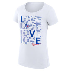 NHL White New York Rangers G-III 4Her by Carl Banks Women's Super-Slim Fit Lightweight Hockey Love T-Shirt