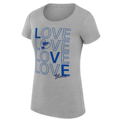 NHL Heather Gray St. Louis Blues G-III 4Her by Carl Banks Women's Super-Slim Fit Lightweight Hockey Love T-Shirt